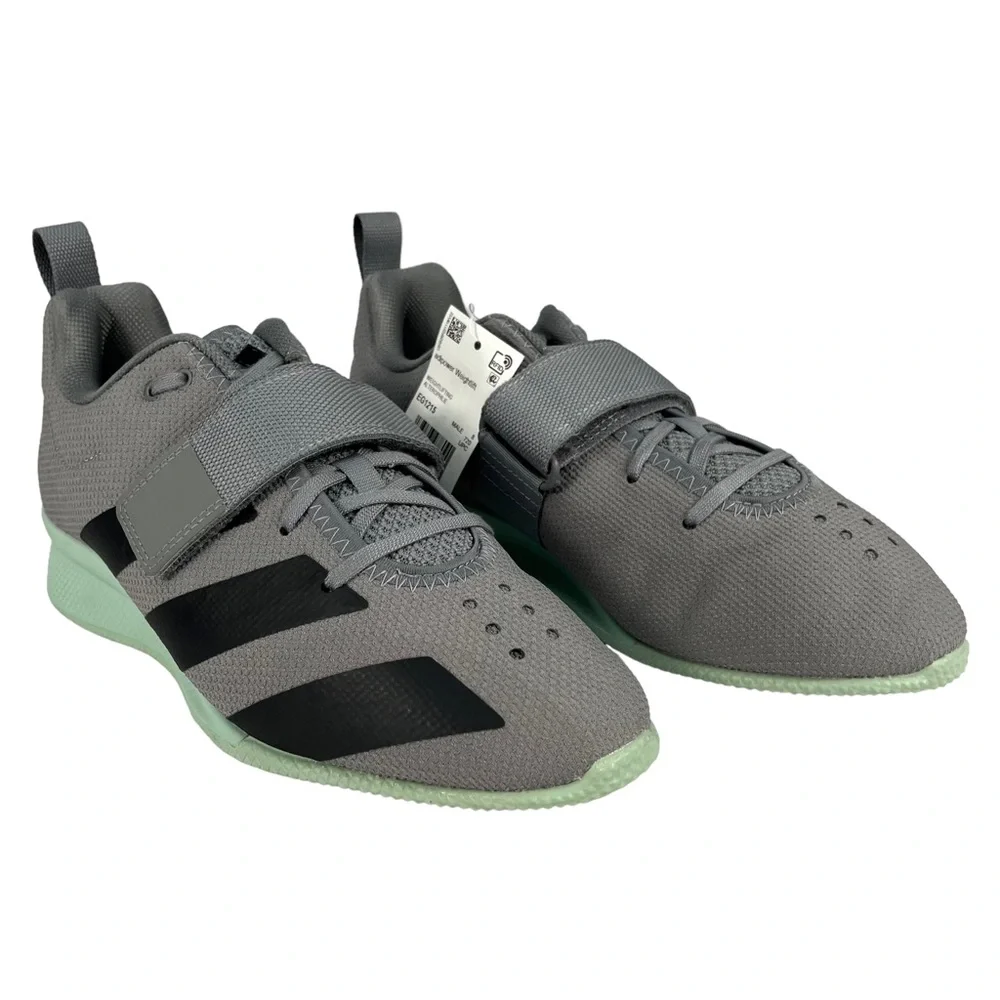 Adidas Adipower Men 8.5 Gray Mint Weightlifting Training Shoes‎